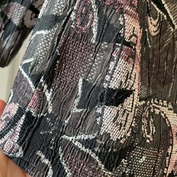 1990s style jacquard zip up jacket - Picture 2 of 9